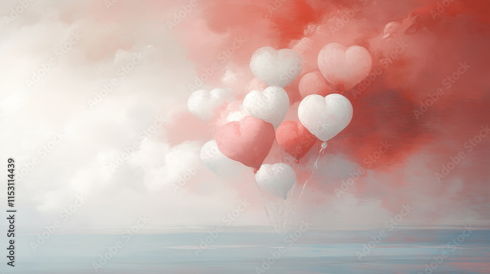 Fototapeta premium Cute Hearts Background Wallpaper