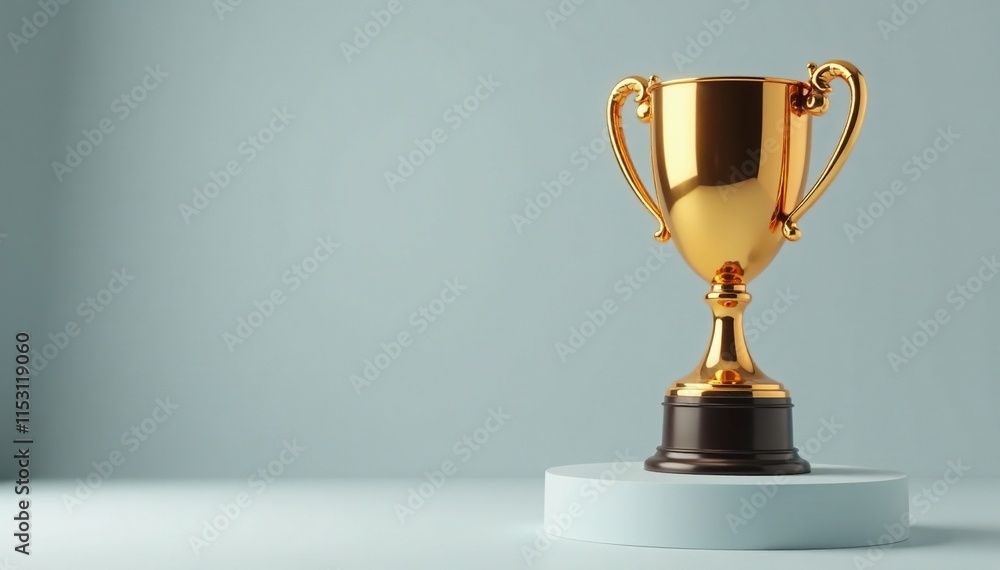 Gold rim adds touch of glamour to sleek trophy on pedestal, glamorous, high-end, trophy Gold rim adds touch of glamour to sleek trophy on pedestal, glamorous, high-end, trophy