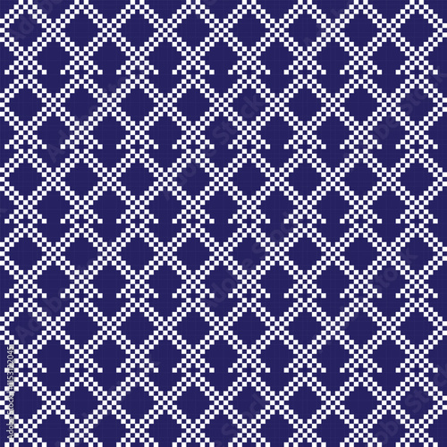 Blue Argyle Fair Isle Seamless Pattern Design