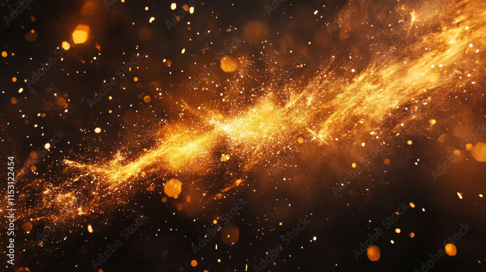 Obraz premium The chemistry of fireworks. A chemical flask consists of sparks and fire. Festive bright fireworks. Decorative element for celebrations and holidays. Vector illustration.