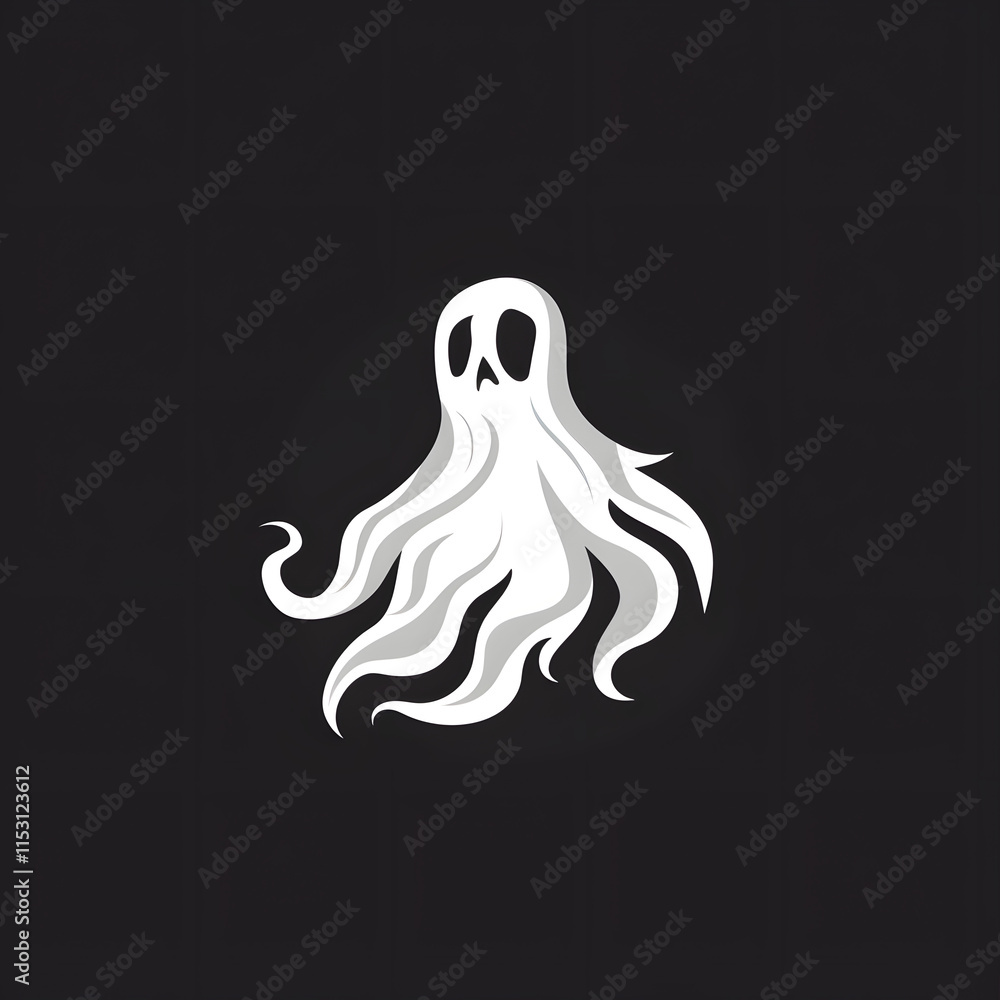 A ghost with a skull on its head A ghost with a skull on its head