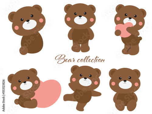 Cute Bear Collection Illustration photo