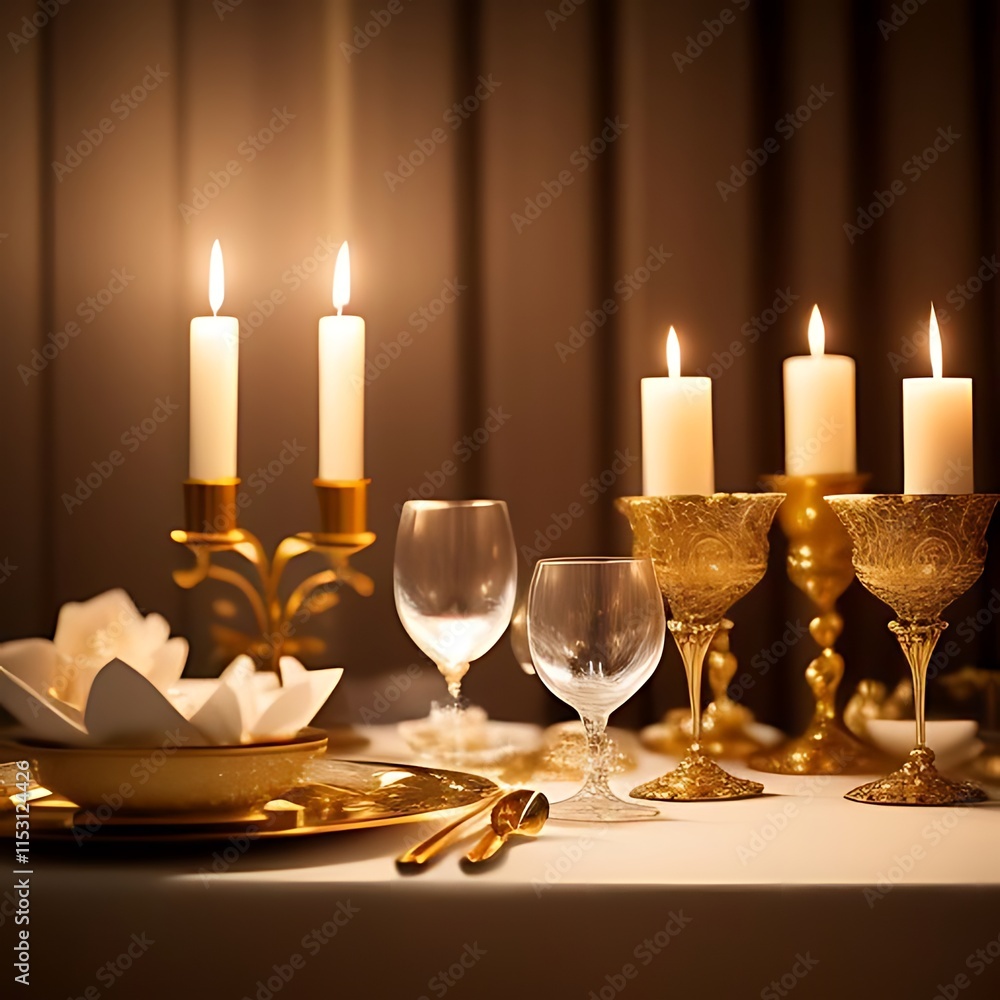 Luxurious New Year’s Eve Dinner: Elegant Golden Tableware and Twinkling Lights
Luxurious New Year’s Eve Dinner: Elegant Golden Tableware and Twinkling Lights