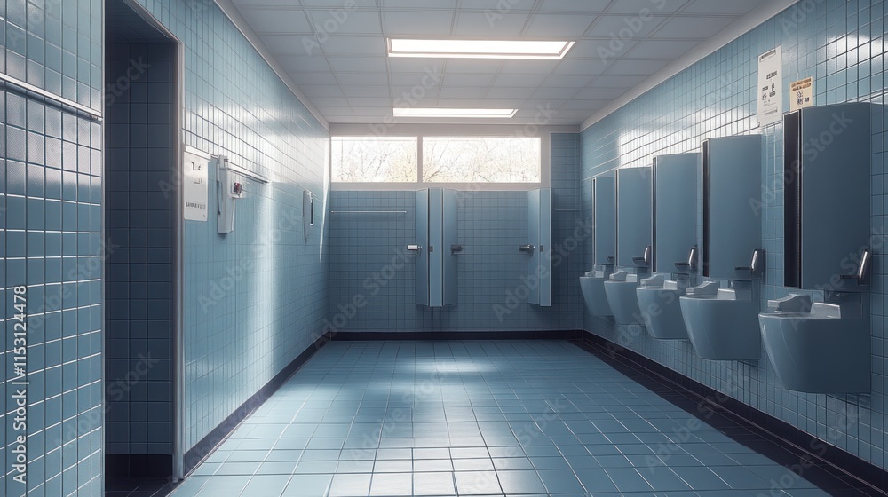 Obraz premium A Clean and Modern Public Restroom