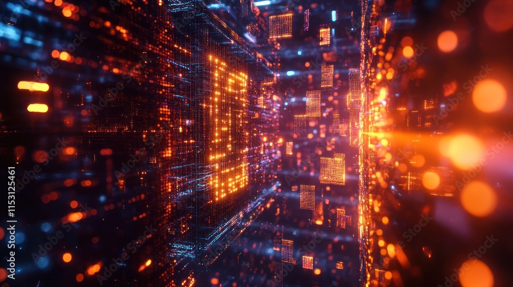 Fototapeta premium Digital Data Stream Abstract Background