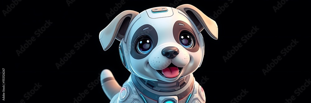 futuristic sci fi dog features adorable elements and a playful demeanor futuristic sci fi dog features adorable elements and a playful demeanor