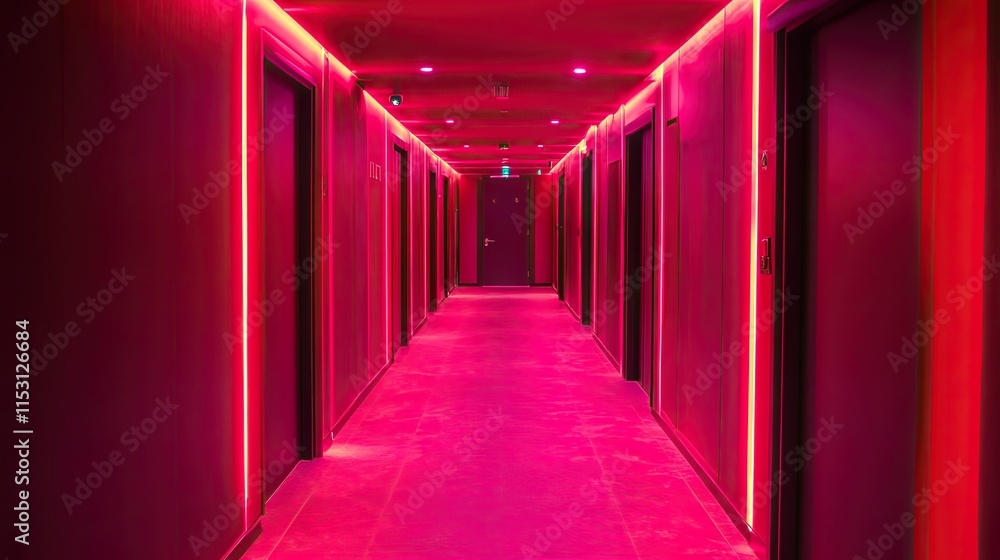 Neon Pink Hotel Corridor: A Vibrant and Stylish Interior Design Neon Pink Hotel Corridor: A Vibrant and Stylish Interior Design
