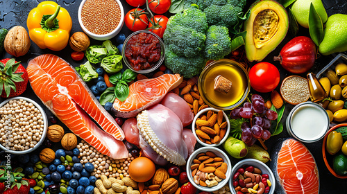 Group of healthy food for flexitarian diet 