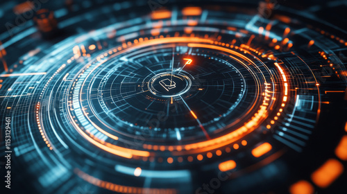 Wallpaper Mural Hologram speedometer. A speedometer made of polygons, triangles of points and lines. Speedometer icon low poly connection structure. Technology concept vector. Torontodigital.ca