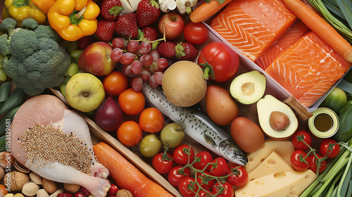 Group of healthy food for flexitarian diet 