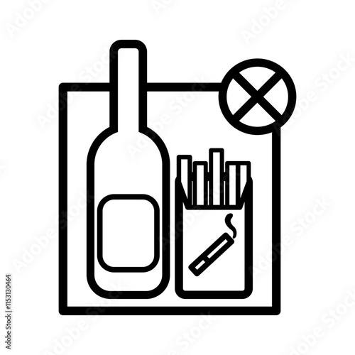 No alcohol no smoke icon