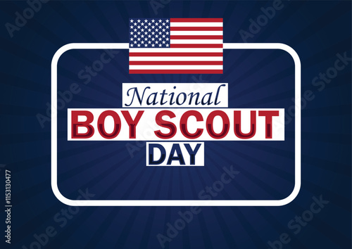 National Boy Scout Day wallpaper with shapes and typography, banner, card, poster, template. National Boy Scout Day, Modern background