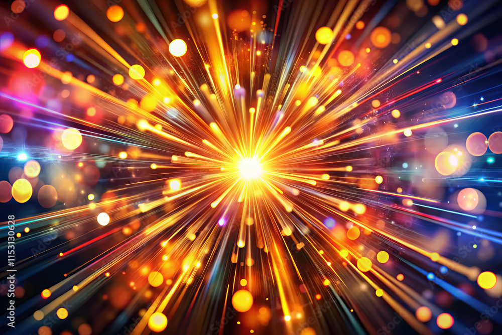vibrant stroboscopic burst of light radiates in all directions, creating dramatic and energetic visual effect. colors blend beautifully, enhancing dynamic atmosphere vibrant stroboscopic burst of light radiates in all directions, creating dramatic and energetic visual effect. colors blend beautifully, enhancing dynamic atmosphere