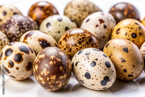 Fresh Quail Eggs Isolated on White Background - High-Resolution Stock Photo photo