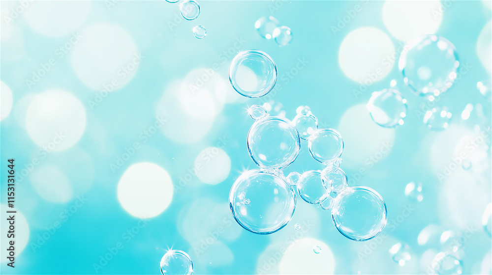 Abstract light blue bokeh background. Defocused bubbles and sparkles create a dreamy texture, perfect for creative designs or copy space usage. Abstract light blue bokeh background. Defocused bubbles and sparkles create a dreamy texture, perfect for creative designs or copy space usage.