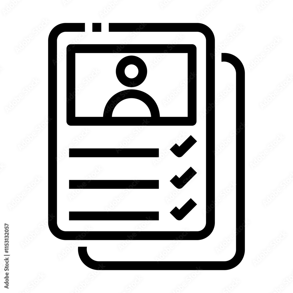 Fototapeta premium cv Line Icon