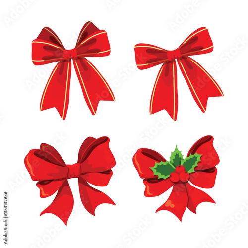a tie ribbon element beautifully enhance a background vector. Imagine a classic holiday scene adorned with symbols of the season. The tie might be illustrated in vibrant colors, Christmas decorations