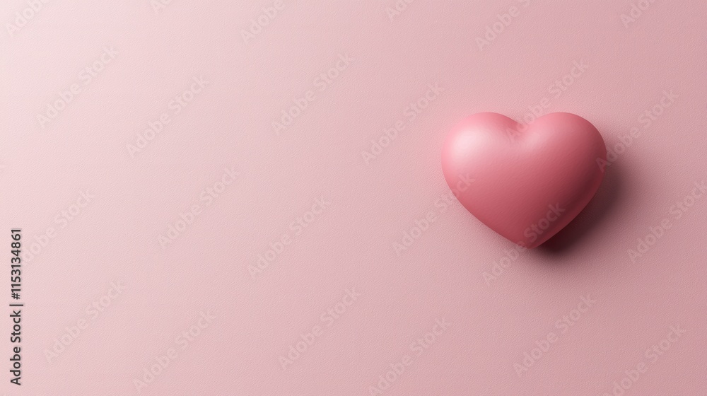 simplistic illustration heart with a shadow effect on a muted pink background simplistic illustration heart with a shadow effect on a muted pink background