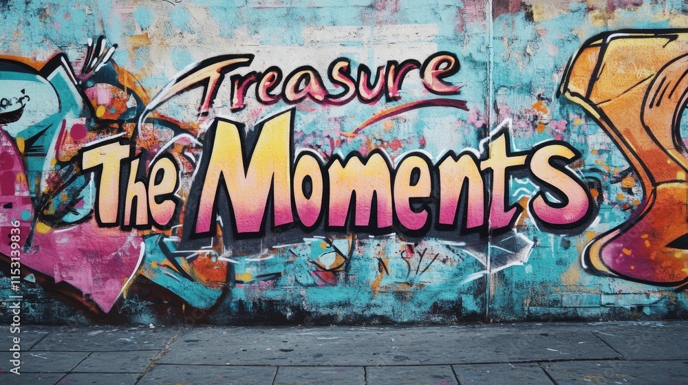 Naklejka premium grungy street wall painted in graffiti style with word