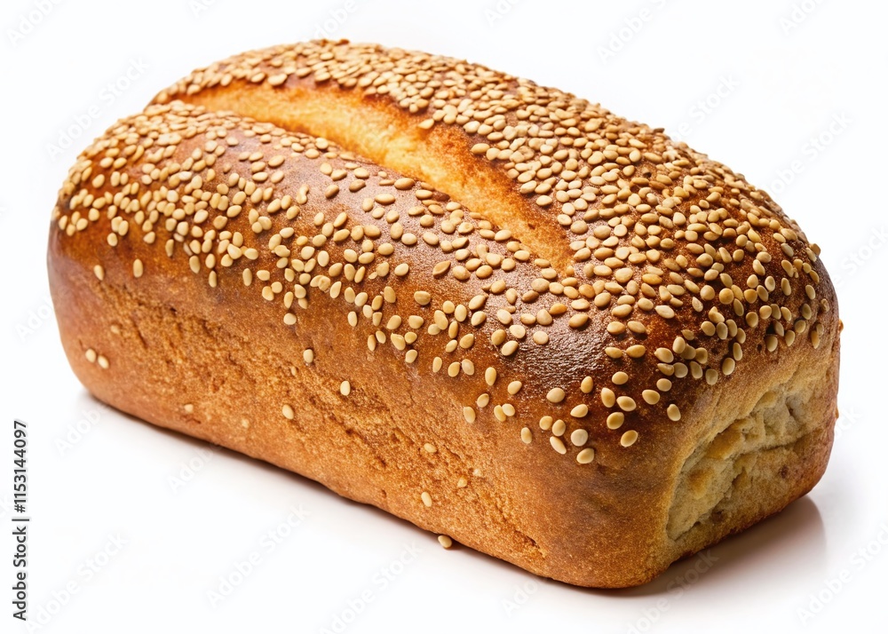 Golden Sesame Bread Loaf: Perfect Breakfast Minimalist Photo Golden Sesame Bread Loaf: Perfect Breakfast Minimalist Photo