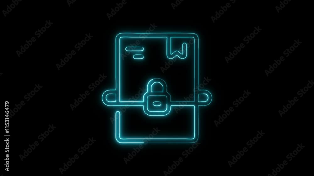 Glowing neon Efficiency icon isolated on black background. HD Video motion graphic animation Glowing neon Efficiency icon isolated on black background. HD Video motion graphic animation