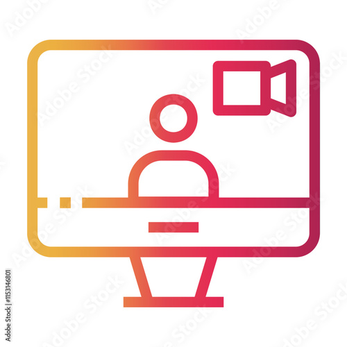 zoom interview Line Gradient Icon