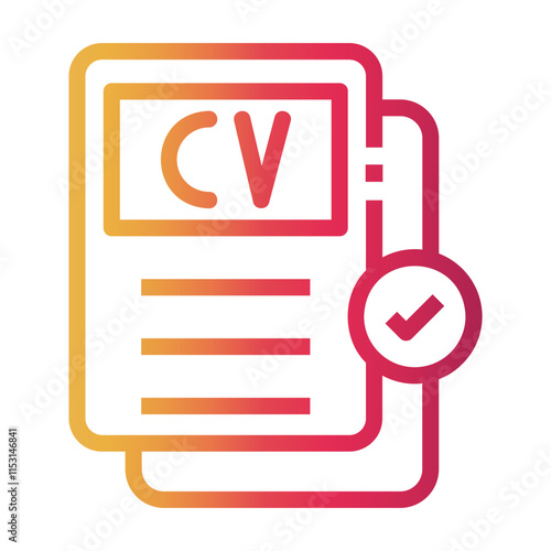 approval cv Line Gradient Icon