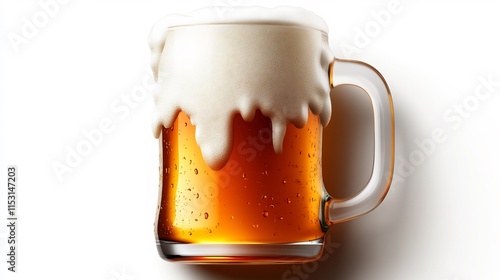 Refreshing Glass of Beer with Frothy Head photo