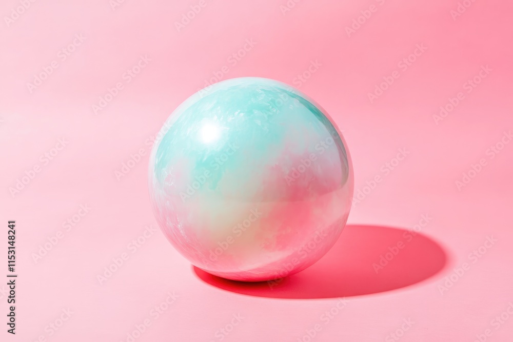 Pastel Sphere on Pink Background Minimalist Scene Pastel Sphere on Pink Background Minimalist Scene