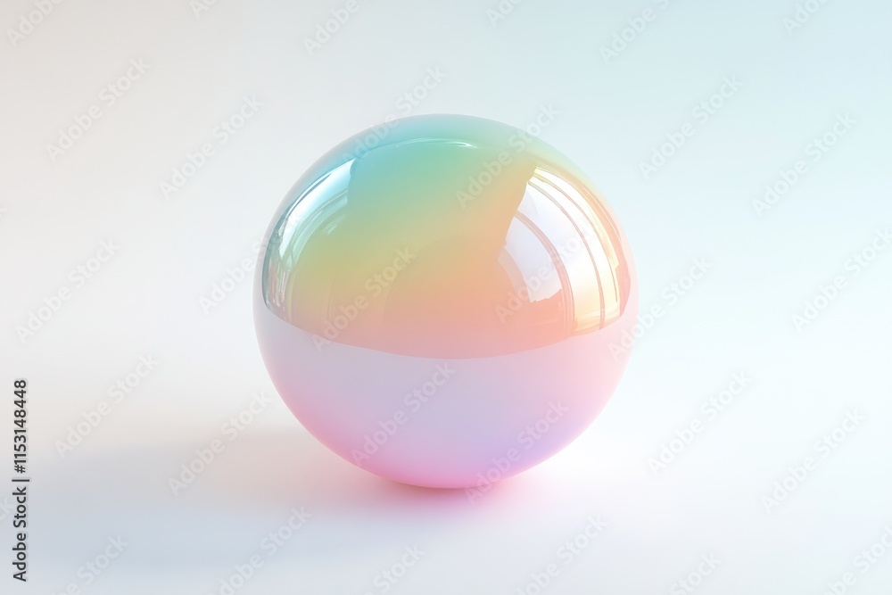 Pastel Rainbow Sphere on White Background Pastel Rainbow Sphere on White Background