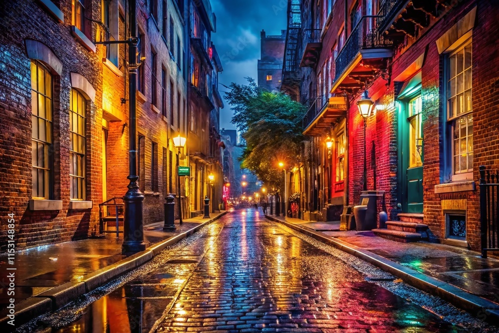 Gritty Philadelphia Street at Night, Low Light Urban Photography Gritty Philadelphia Street at Night, Low Light Urban Photography