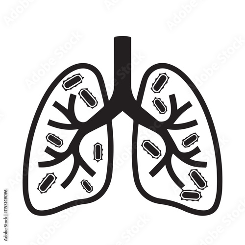 Human lung vector silhouette