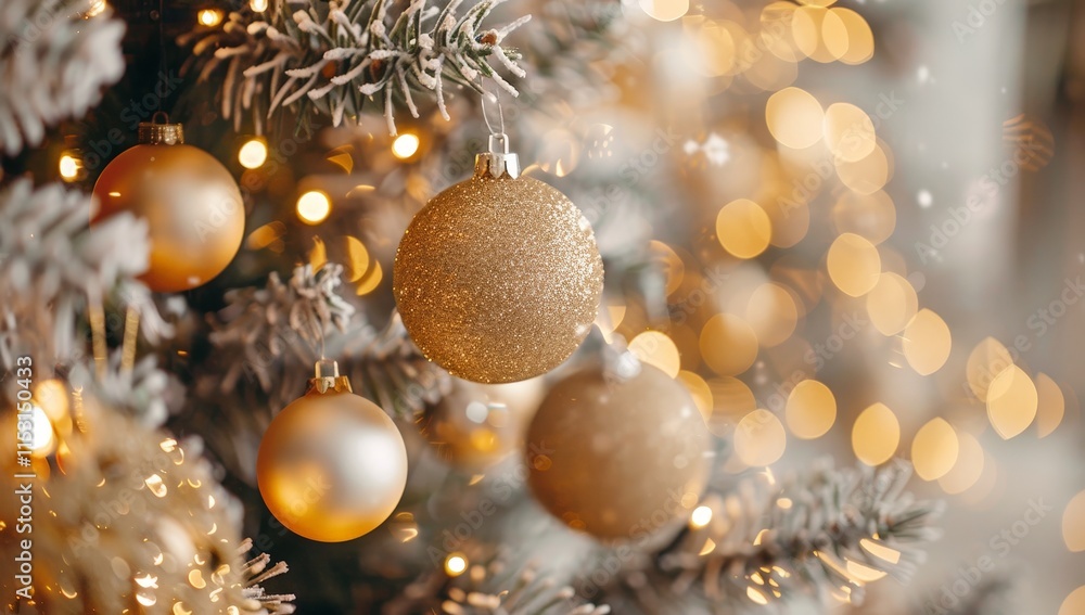 Sparkling Christmas Ornament on a Festive Tree Sparkling Christmas Ornament on a Festive Tree