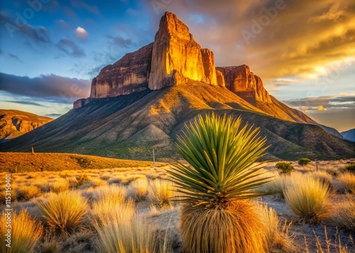 Guadalupe Mountains National Park: El Capitan & Soaptree Yucca Wilderness Landscape photo