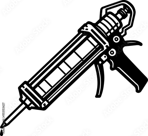 Caulking Gun Silhouette Vector Art