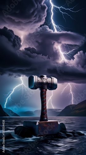 Mjolnir - the hammer of the Scandinavian god Thor photo