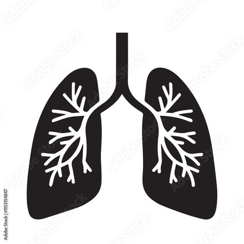 Human lung vector silhouette