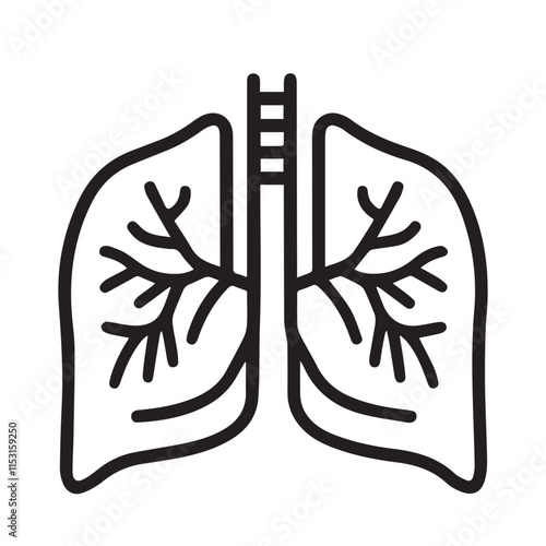 Human lung vector silhouette