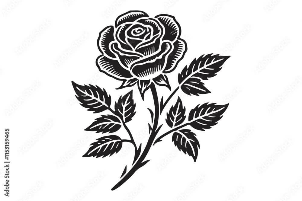 Rose flower silhouette Rose flower silhouette
