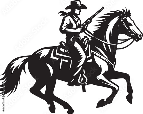 Horse riding, A man ride horse cute beautiful horse black vector