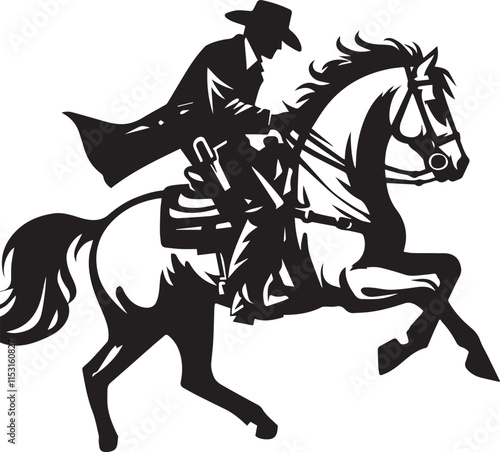 Horse riding, A man ride horse cute beautiful horse black vector