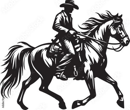 Horse riding, A man ride horse cute beautiful horse black vector
