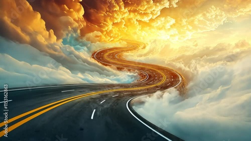 Peer into a surreal world where roads intersect at impossible angles, defying the laws of physics and sparking wonder illustration.