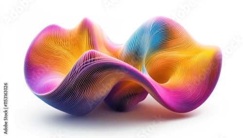 Abstract colorful 3D wave form.