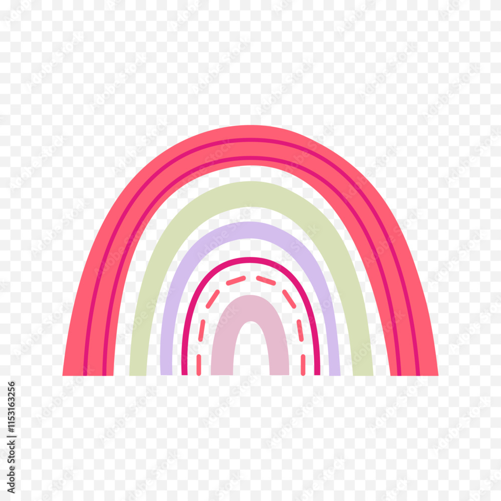 Hand drawn rainbow element. Boho rainbow hand drawn illustration Hand drawn rainbow element. Boho rainbow hand drawn illustration