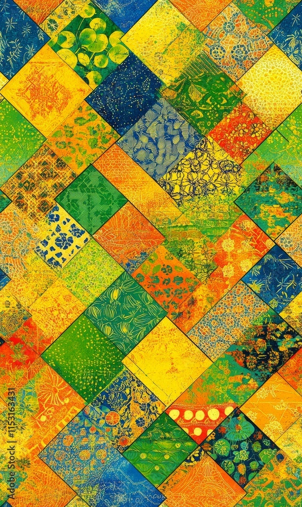 Seamless Linen Knit Textile Background with Colorful Geometric Patterns And Shapes Seamless Linen Knit Textile Background with Colorful Geometric Patterns And Shapes