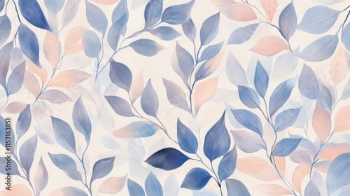 Wallpaper Mural Delicate Pastel Leaves Pattern Wallpaper Design Torontodigital.ca