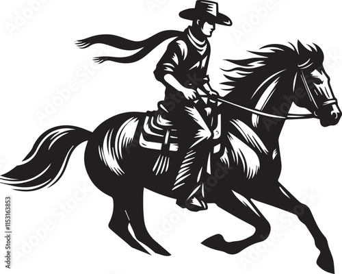 Horse riding, A man ride horse cute beautiful horse black vector