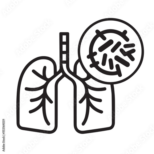 Human lung vector silhouette