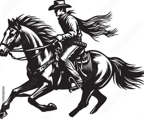 Horse riding, A man ride horse cute beautiful horse black vector